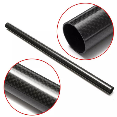 High Flexibility Round 100% Carbon Fiber Tube Roll-Wrapped / Pultrusion