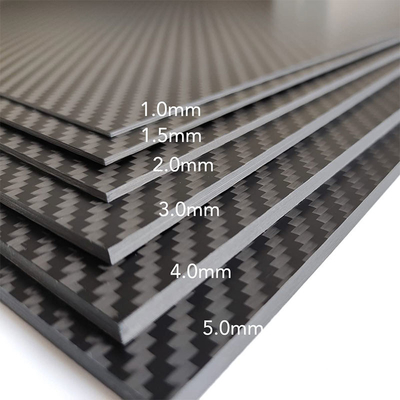 3K Carbon Fiber Plate Plain Twill Weave Matt / Glossy Surface Carbon Fiber Panel Sheet