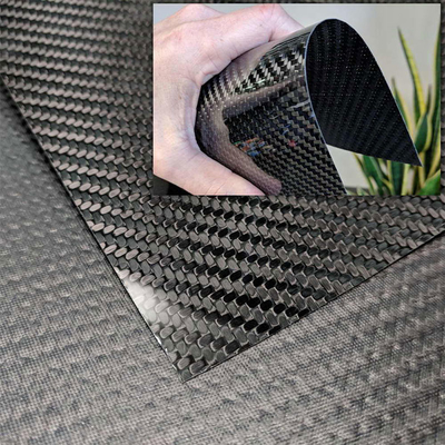 100% 3K Plain Glossy Flexible Carbon Fiber Sheet High Strength Lightweight