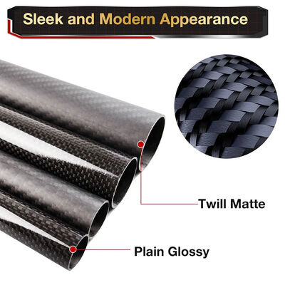 3K Carbon Fiber Pipe | Lightweight High Strength CFRP Round Tube with 3K Twill Weave in Custom Sizes