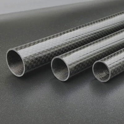 3K Carbon Fiber Tube with Glossy Matte Surface and Plain Twill Weave for High Performance Applications