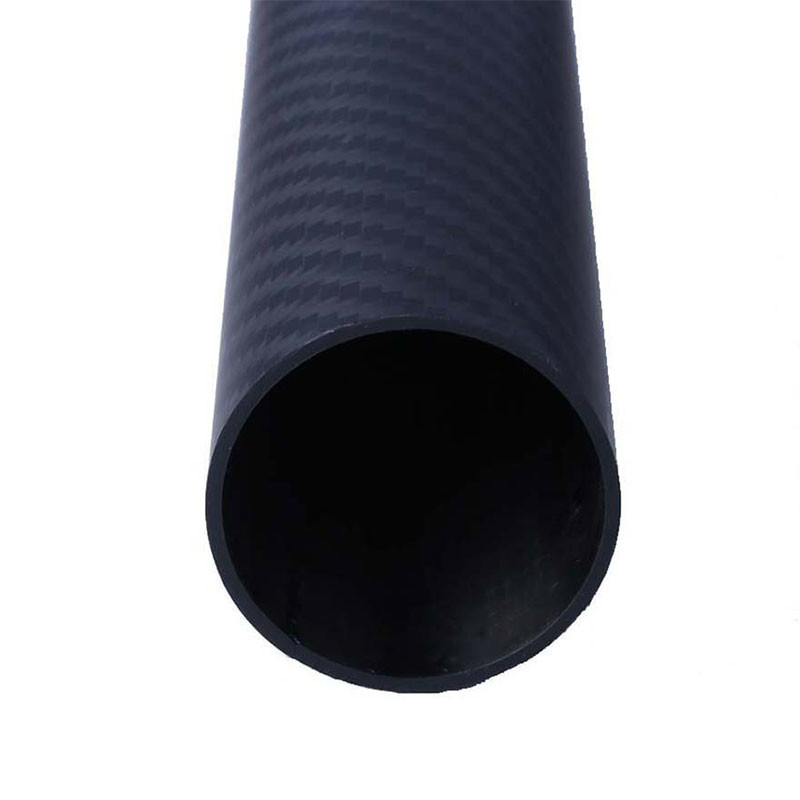 Woven Finish Roll Wrapped Carbon Fiber Tubes High Gloss Epoxy Engineering Grade
