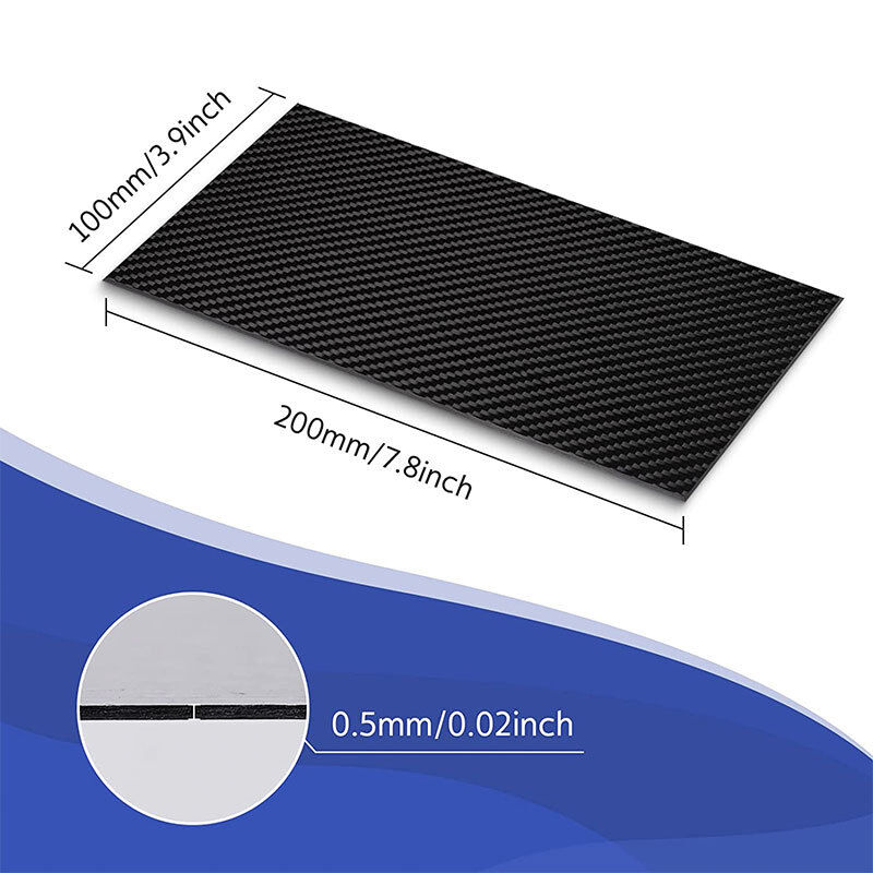 100x200mm 3K Pure Carbon Fiber Sheets 1-6mm thick Composite Panel Board Material